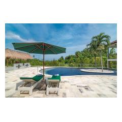 Sunbeds At Pool Three - Palm Living Bali Long Term Villa Rentals