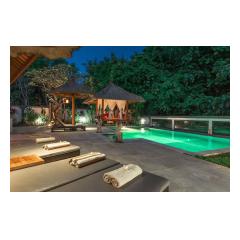 Pool Twilight - Palm Living Bali Long Term Villa Rentals