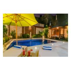 Evening Pool - Palm Living Bali Long Term Villa Rentals
