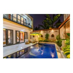 Night Pool - Palm Living Bali Long Term Villa Rentals