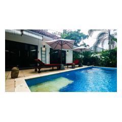 Pool Sunbeds - Palm Living Bali Long Term Villa Rentals