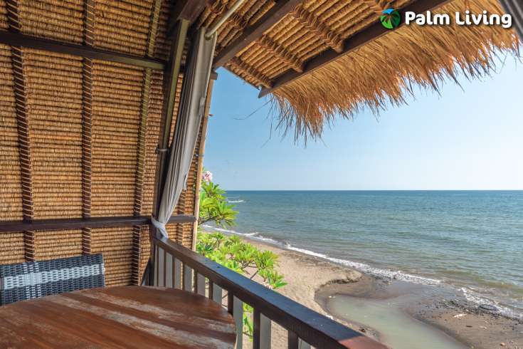 Beachfront villa with two joglo for sale