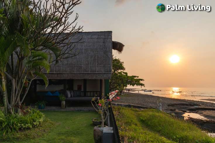 Beachfront villa with two joglo for sale