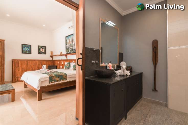 Beachfront villa with two joglo for sale