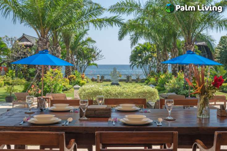 Beachfront villa with two joglo for sale