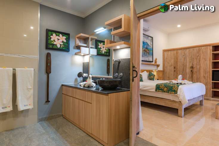 Beachfront villa with two joglo for sale